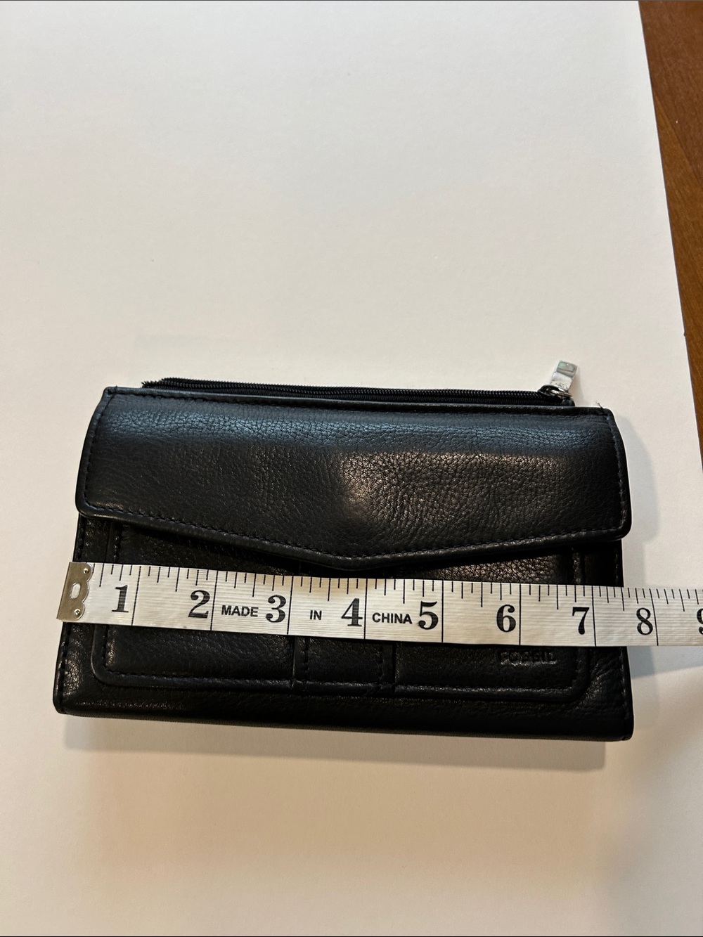 Fossil Black Leather Zip & Flap Wallet - Picture 8 of 9